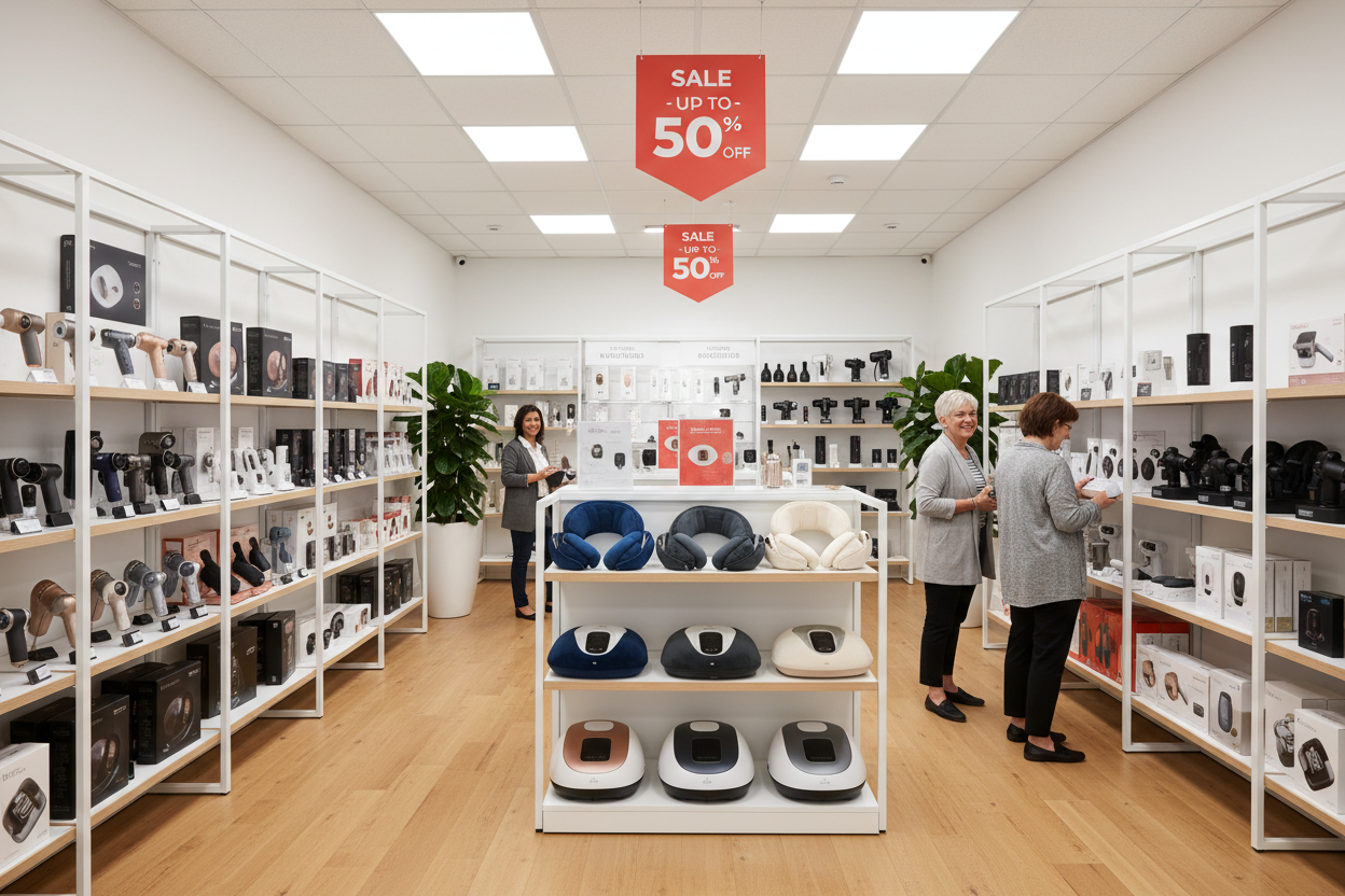 Photos of the massager sale store